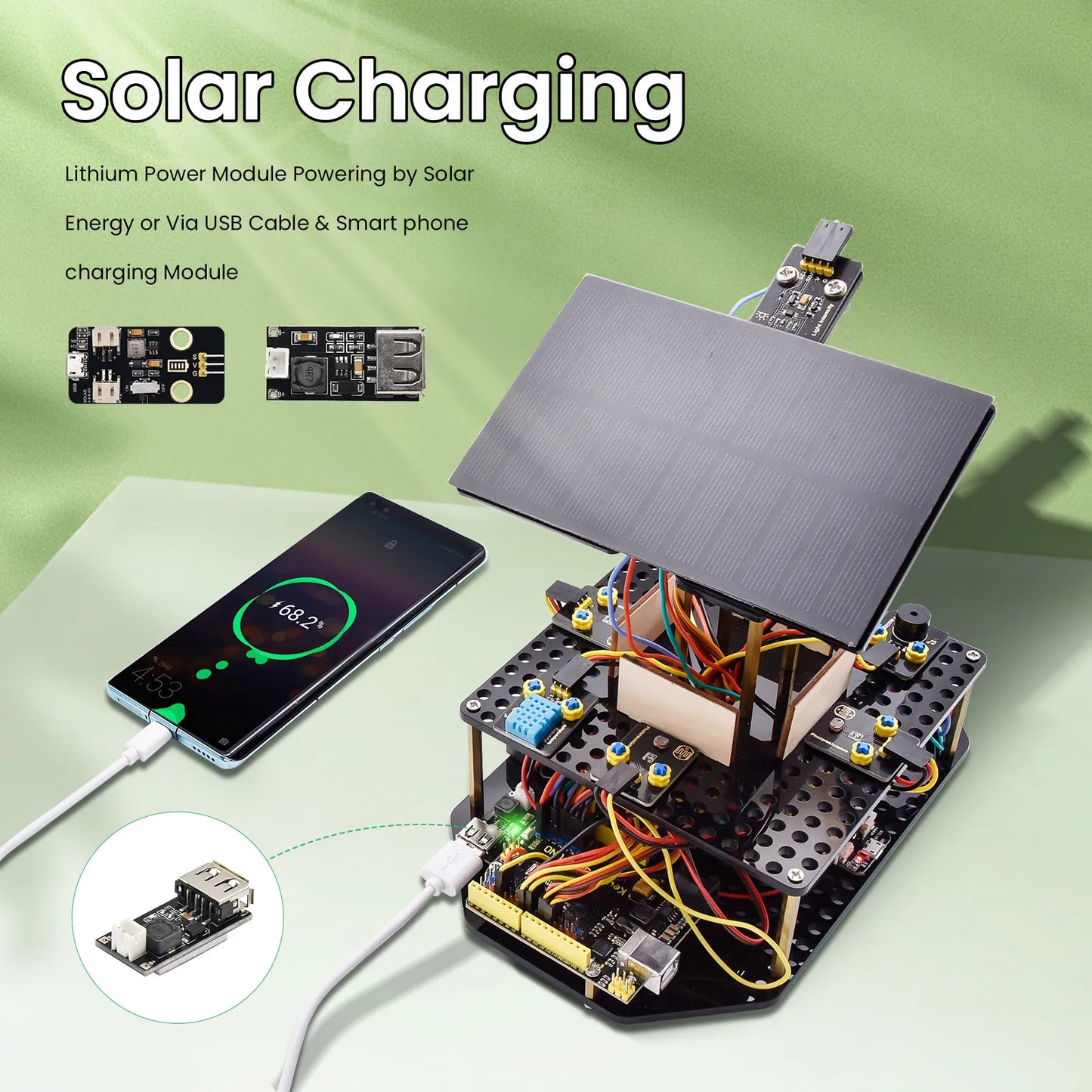 DIY Solar Tracker Kit with Sensors and LCD