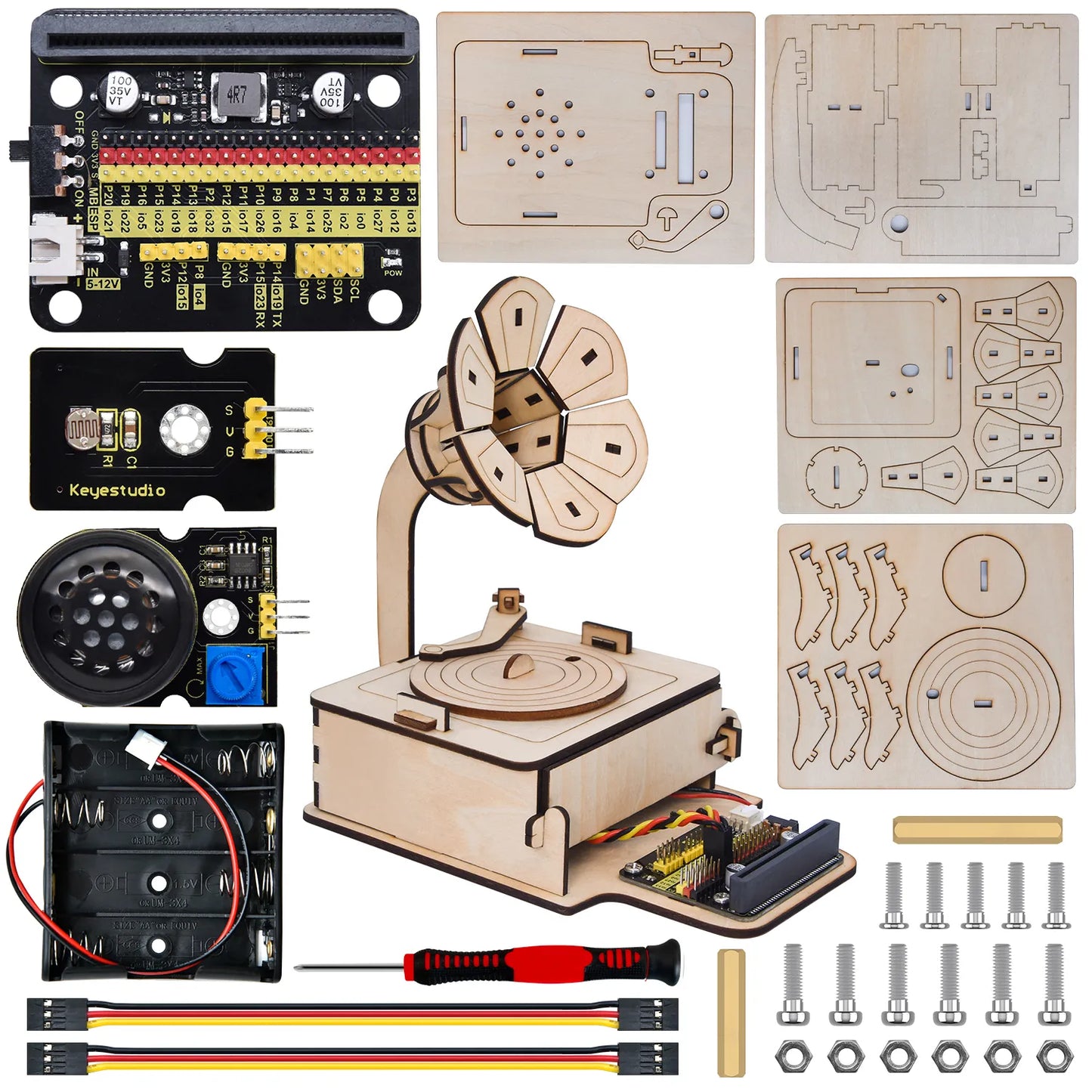 Light-Controlled Phonograph Kit with Micro