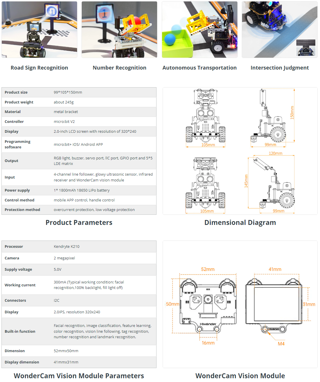 AI Vision Robot Car Kit with HD Camera