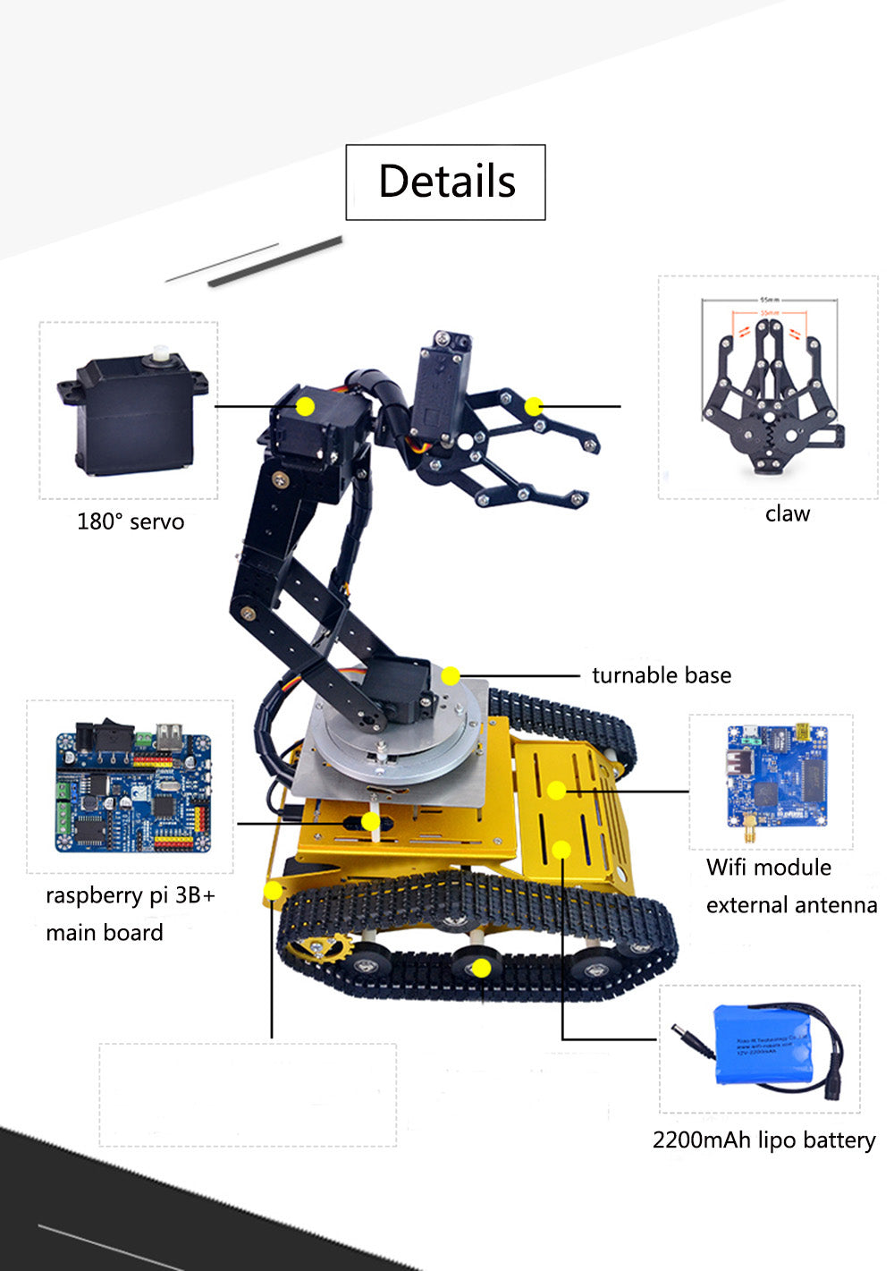 6-DOF Robotic Arm Tank Kit