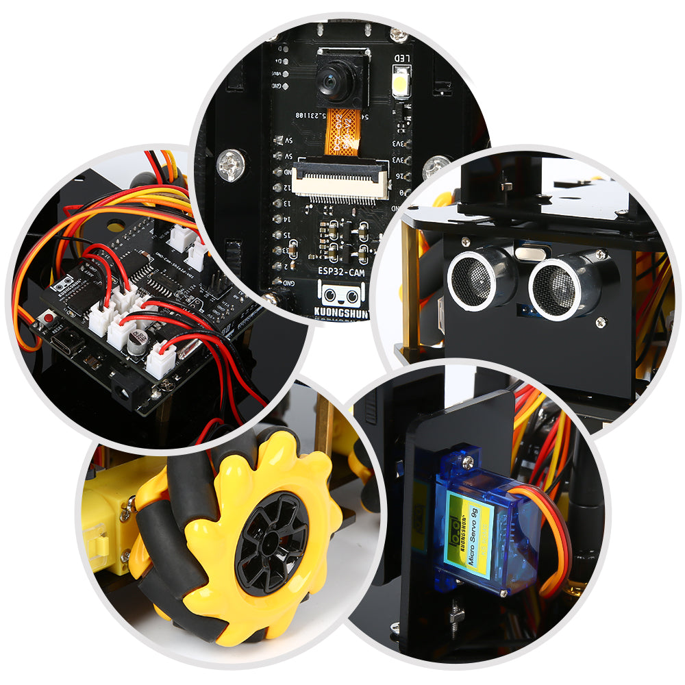 Programmable ESP32-CAM Robot Car Kit